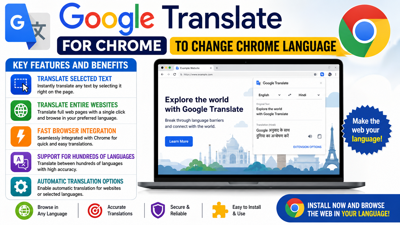 Google Translate for Chrome to Change Chrome Language